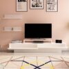 PK-KTV-104-Kệ gỗ TV 2 ngăn cửa ngang mở